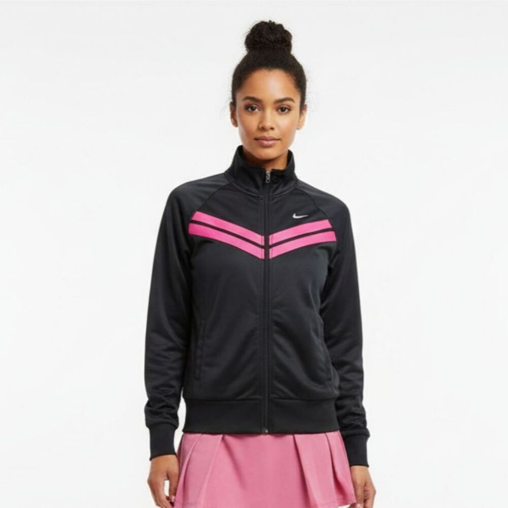 Nike Gray & Pink Zip Up Long Sleeve Athletic Warmup Jacket XL